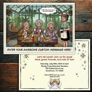 Invitation au groupe de déjeuner senior drôle