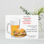 Invitation au hamburger au fromage de bière N (Debout devant)