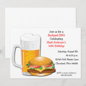 Invitation au hamburger au fromage de bière N (Devant / Derrière)