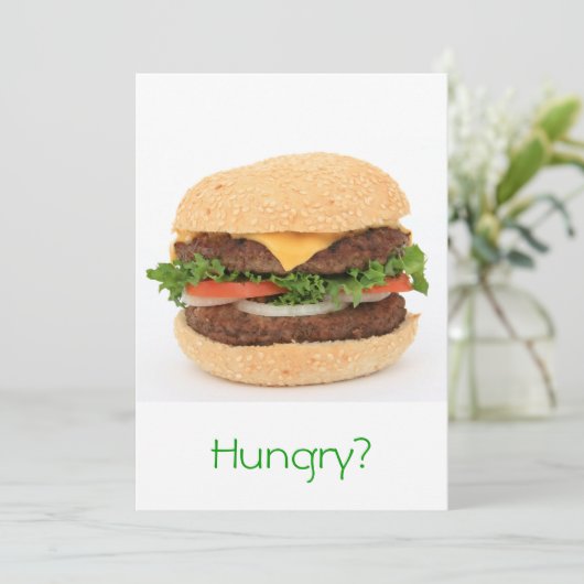 Invitation au hamburger pour un repas (Debout devant)