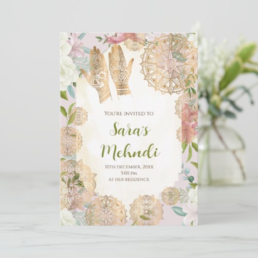 Invitation au henné et invitation Mehndi Mehndi in (Debout devant)