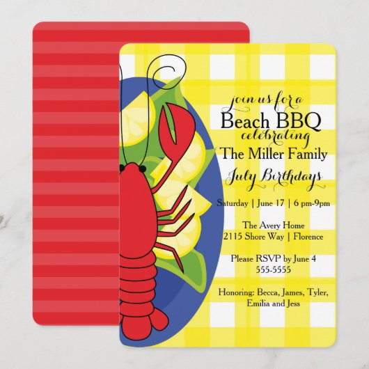 Invitation au homard (Devant / Derrière)