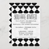 Invitation au Jacquard noir et blanc (Devant / Derrière)