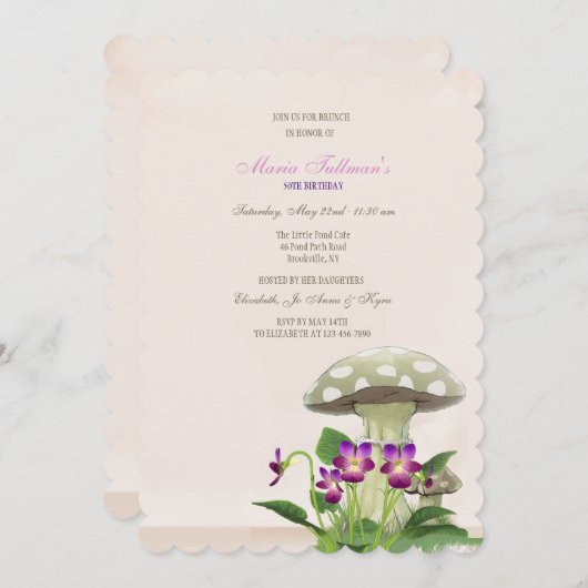 Invitation au jardin des champignons (Devant / Derrière)