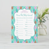 Invitation au jeu de Baby shower Aqua Purple Merma (Debout devant)
