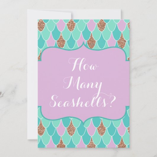 Invitation au jeu de Baby shower de Mermaid (Devant)