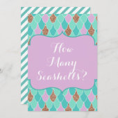 Invitation au jeu de Baby shower de Mermaid (Devant / Derrière)