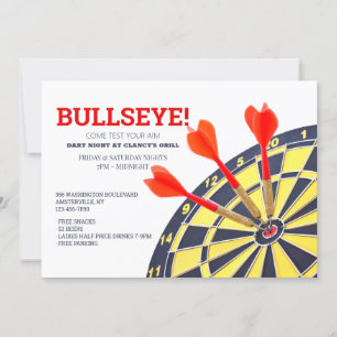 Invitation au jeu de fléchettes