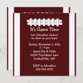 Invitation au jeu de football (Devant / Derrière)