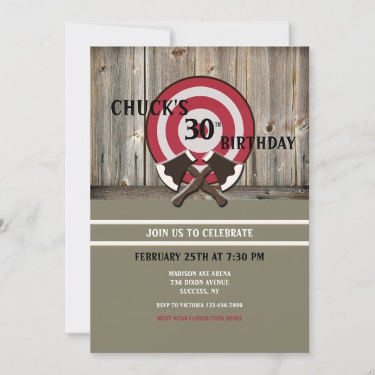 Invitation au lancer de hache (Devant)