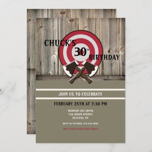 Invitation au lancer de hache (Devant / Derrière)