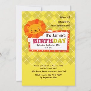 Invitation au lion d'anniversaire