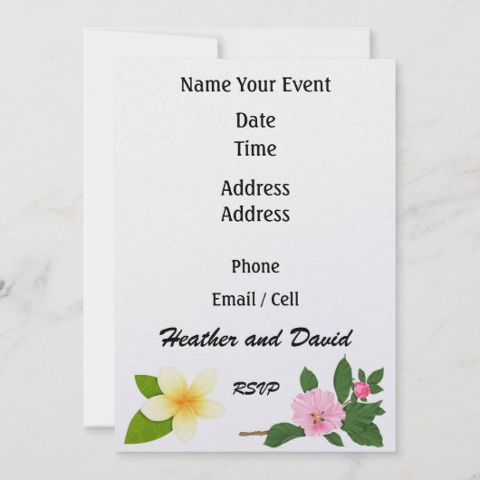 Invitation au Luau par SRF (Dos)