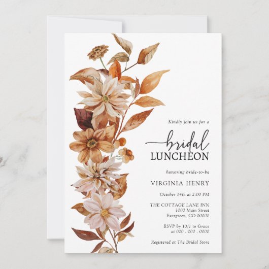 Invitation au lunch de mariage d'automne (Devant)