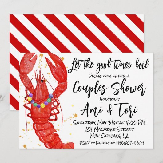 Invitation au Mardi Gras aux écrevisses (Devant / Derrière)