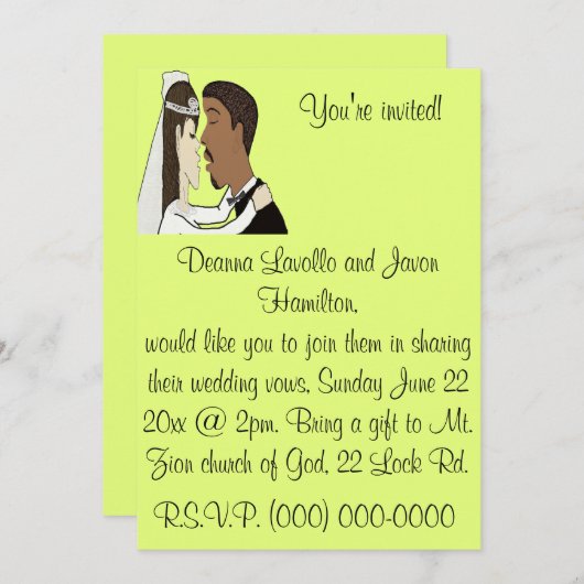 Invitation au mariage (Devant / Derrière)