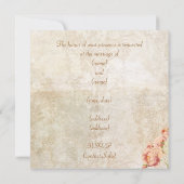 Invitation au mariage antique de la rose rose de R (Dos)