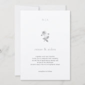Invitation au mariage botanique, mariage minimal (Devant)