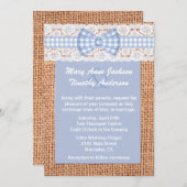 Invitation au Mariage campagnard Burlap & En vichy (Devant / Derrière)