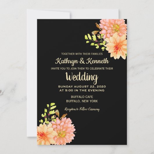 Invitation au Mariage campagnard Dahlia et Daisy S (Devant)