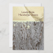 Invitation au Mariage campagnard de Burlap et de W (Dos)