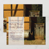 Invitation au Mariage campagnard de coeur de la po (Devant / Derrière)