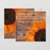 Invitation au Mariage campagnard de tournesol oran (Devant / Derrière)