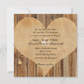 Invitation au Mariage campagnard Parchment Heart W (Devant)