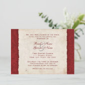 Invitation au Mariage campagnard rouge (Debout devant)