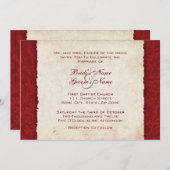 Invitation au Mariage campagnard rouge (Devant / Derrière)