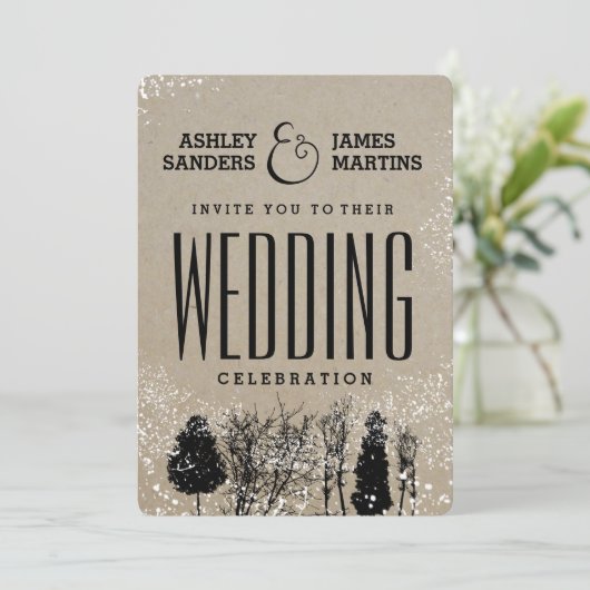 INVITATION AU MARIAGE CAMPAGNARD RUSTIQUE (Debout devant)