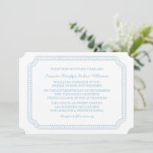 Invitation au mariage de billets entourés de bleu (Debout devant)