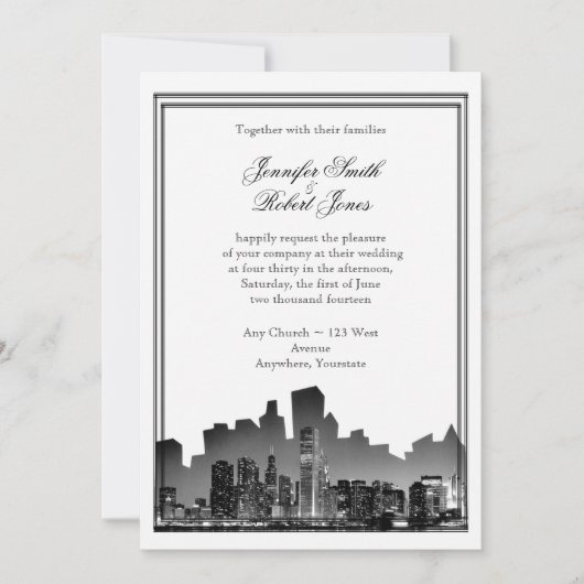 Invitation au mariage de Chicago (Devant)