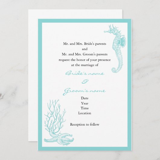 Invitation au mariage de destination (Devant / Derrière)