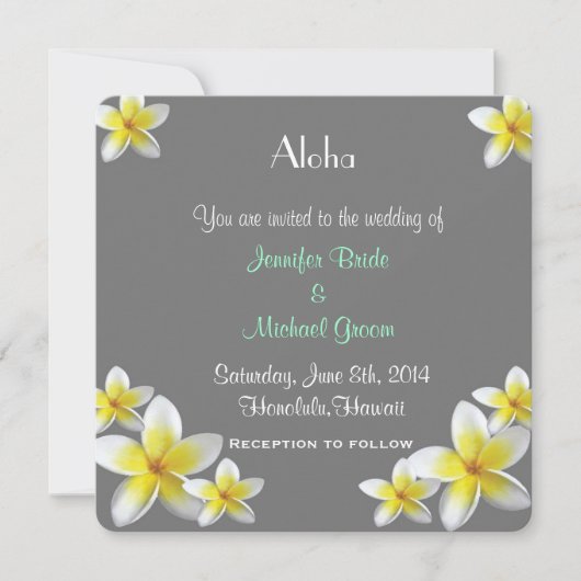Invitation au mariage de destination (Devant)