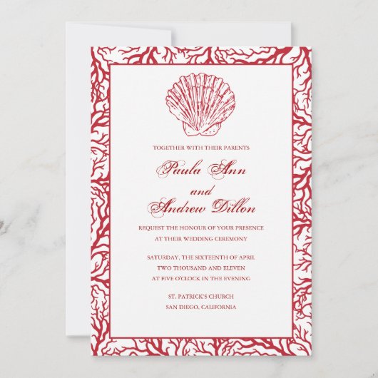 Invitation au mariage de destination (Devant)