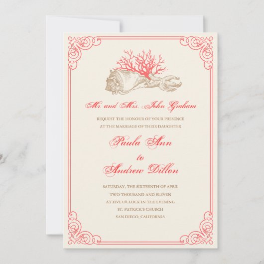 Invitation au mariage de destination (Devant)