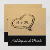 Invitation au mariage de destination de plage mode (Devant / Derrière)