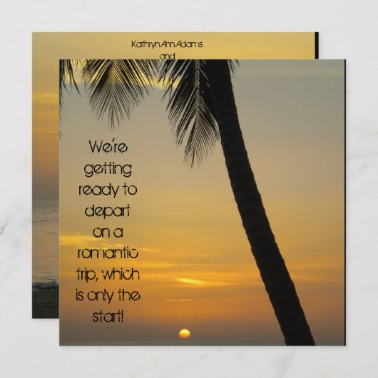 Invitation au mariage de destination tropicale (Devant / Derrière)