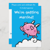 Invitation au mariage de Flying Piggy (Devant / Derrière)