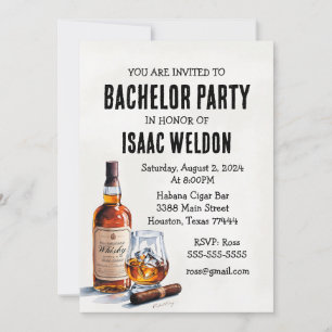 Invitation au mariage de garçon au whisky