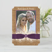 Invitation au mariage de la dentelle de FAUX Burla (Debout devant)