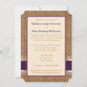 Invitation au mariage de la dentelle de FAUX Burla (Dos)