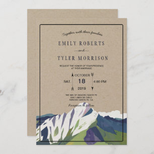 Invitation au mariage de la forêt de montagne mode