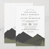 Invitation au mariage de la forêt de Sage Mountain (Devant / Derrière)