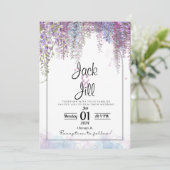 Invitation au mariage de la glycine violette et bl (Debout devant)