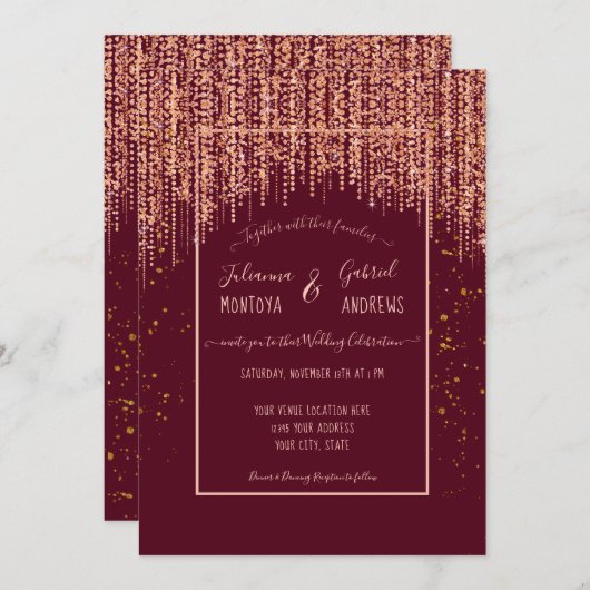 Invitation au mariage de la Parties scintillant d' (Devant / Derrière)