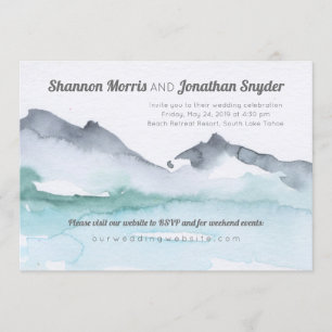 Invitation au mariage de l'aquarelle de la montagn