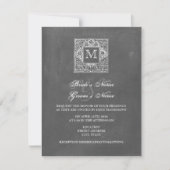 Invitation au mariage de monogrammes inspirée par  (Devant)