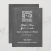 Invitation au mariage de monogrammes inspirée par  (Devant / Derrière)